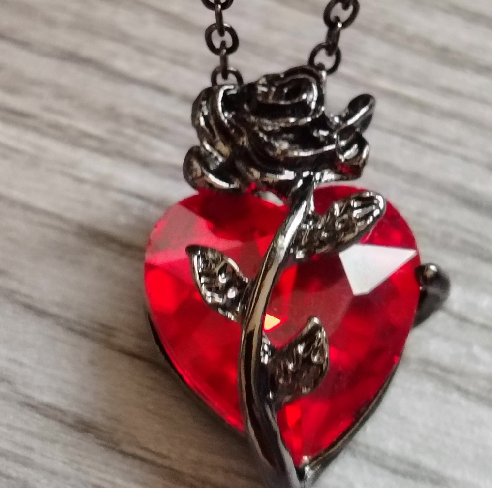 Rose necklace.